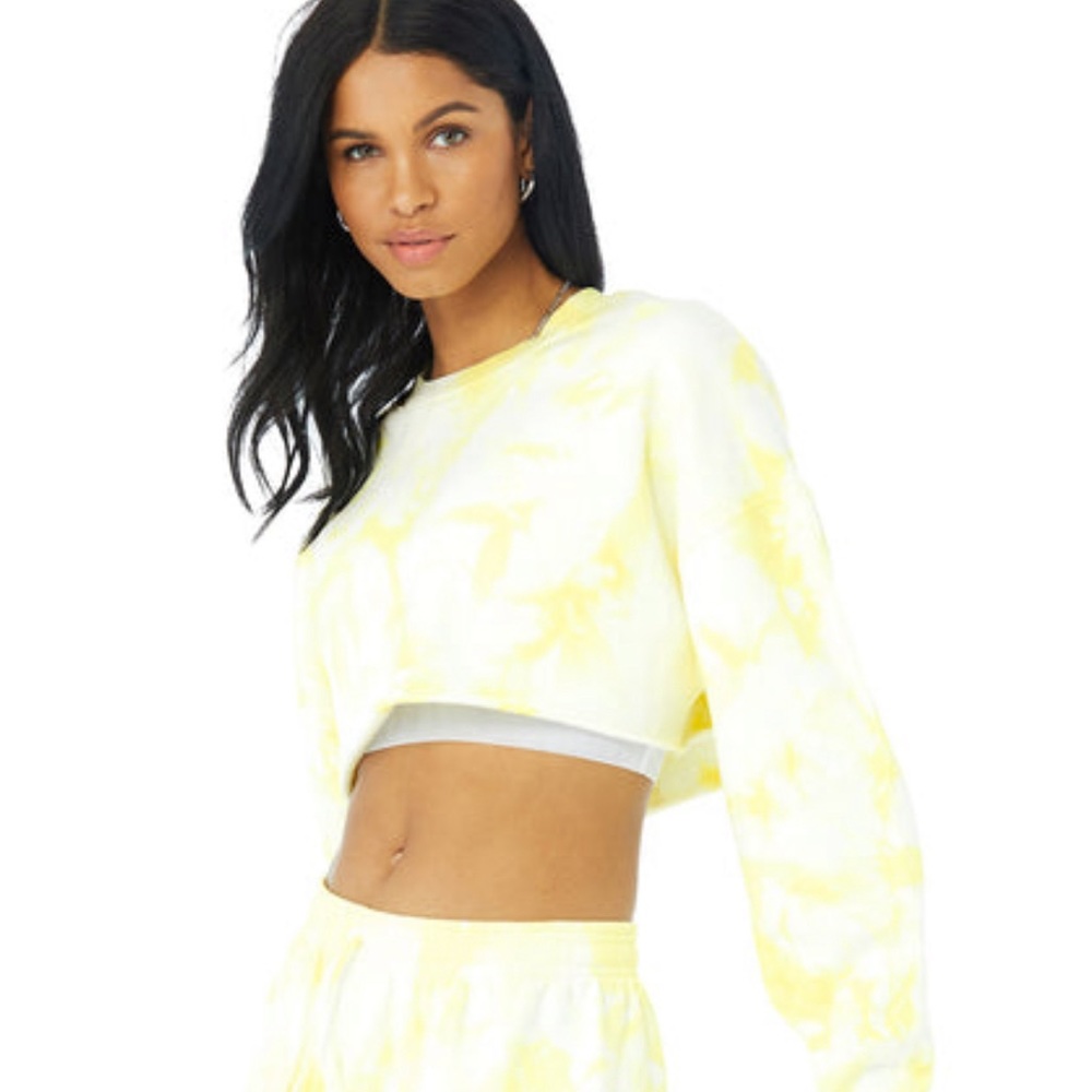 NWT Sz Small ALO Yoga Tie-Dye Extreme Crop Crew Neck w3606r